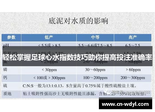 轻松掌握足球心水指数技巧助你提高投注准确率 轻松掌握足球心水指数技巧助你提高投注准确率