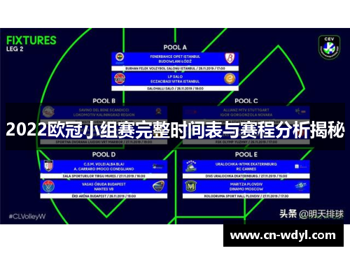 2022欧冠小组赛完整时间表与赛程分析揭秘 2022欧冠小组赛完整时间表与赛程分析揭秘